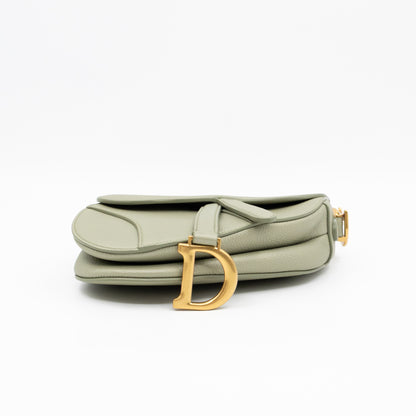 Mini Saddle Bag Light Green Leather