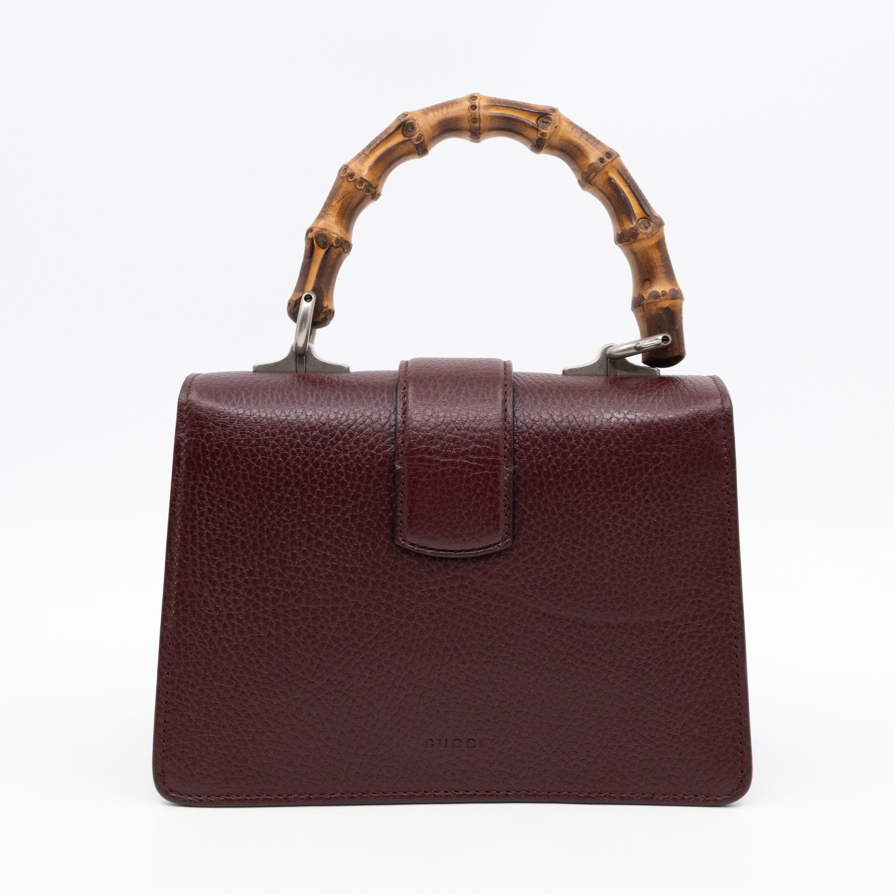 Dionysus Mini Bamboo Top Handle Burgundy Leather