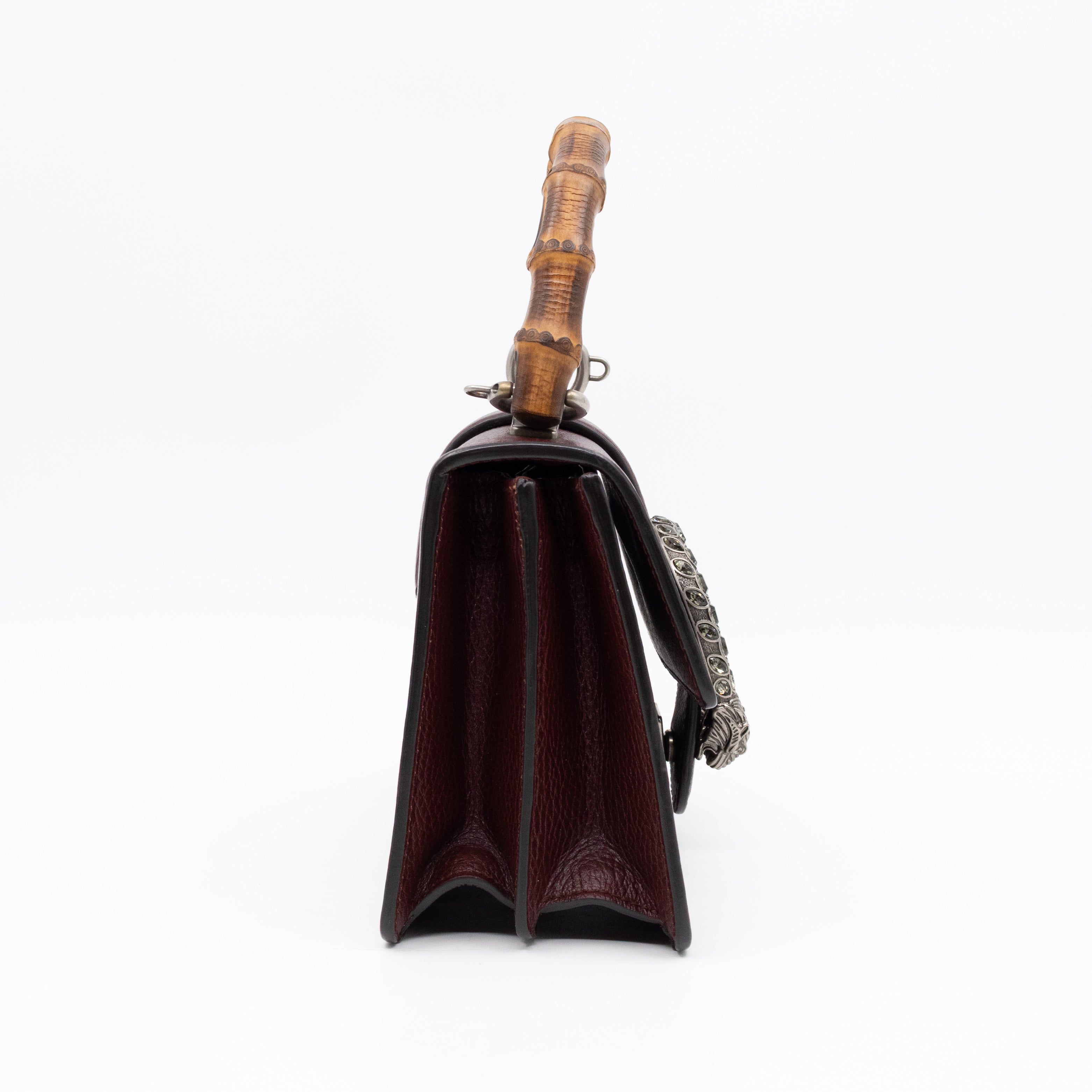 Dionysus Mini Bamboo Top Handle Burgundy Leather