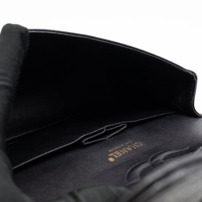 Classic Double Flap Medium Black Caviar Leather Gold