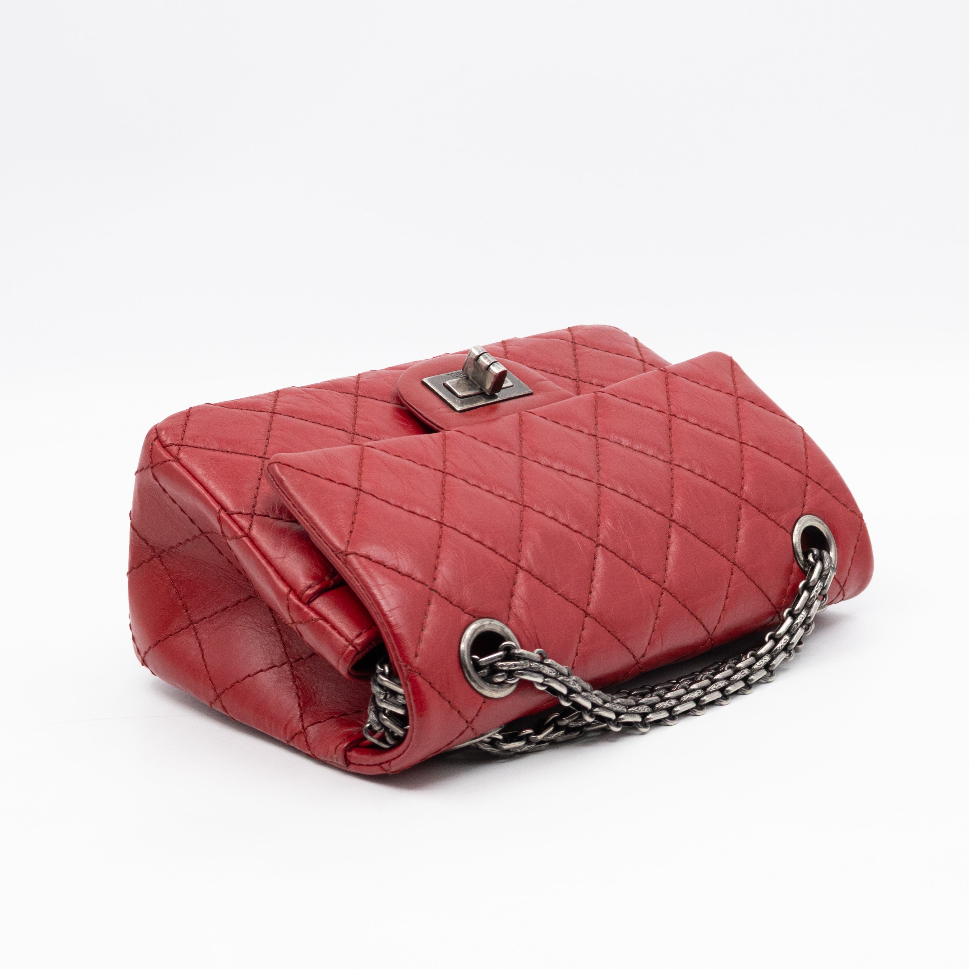 2.55 Reissue Mini Double Flap Red Leather