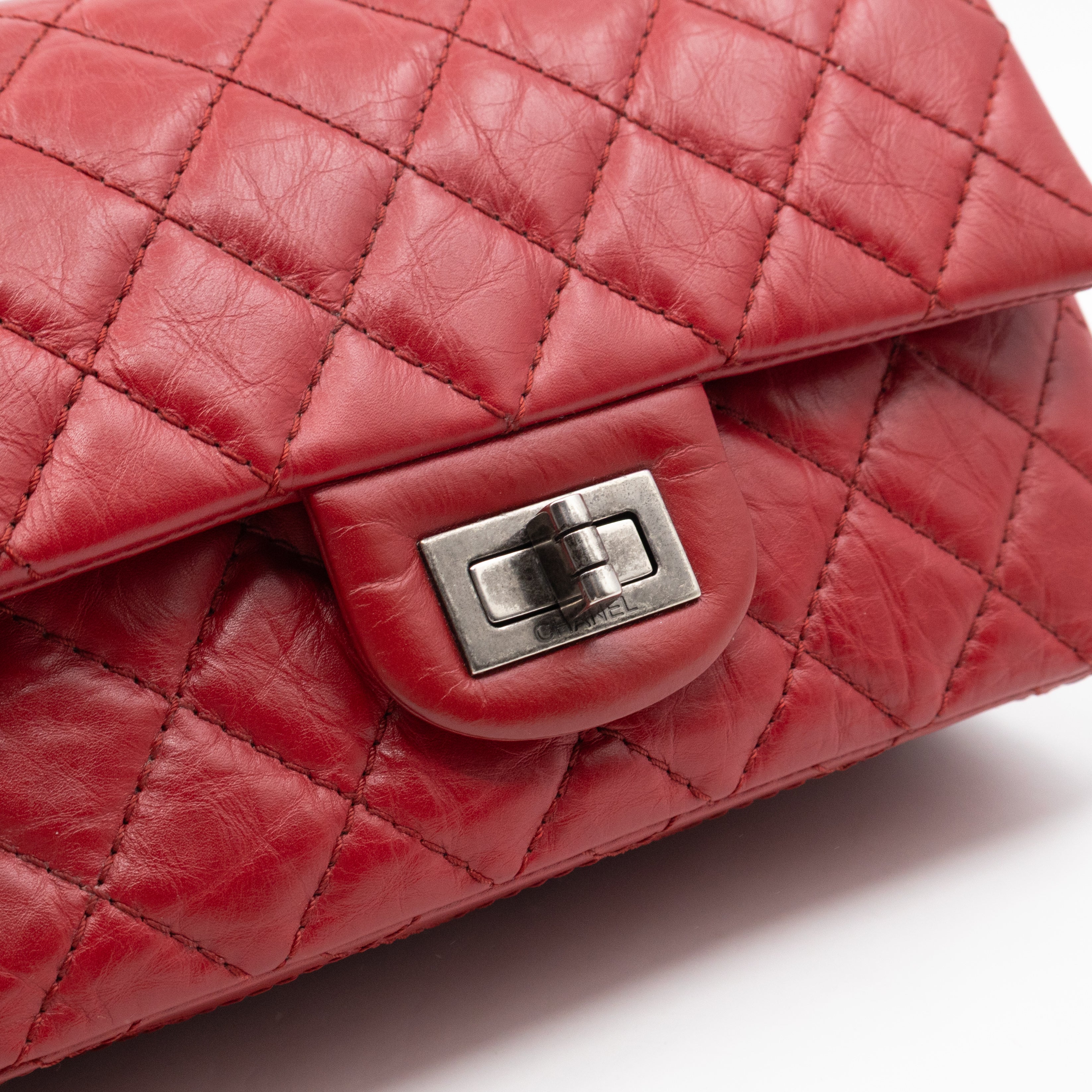 2.55 Reissue Mini Double Flap Red Leather