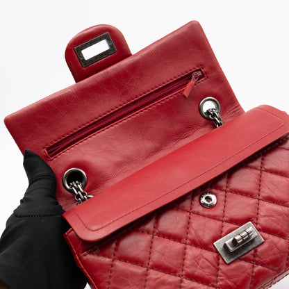 2.55 Reissue Mini Double Flap Red Leather