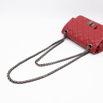 2.55 Reissue Mini Double Flap Red Leather