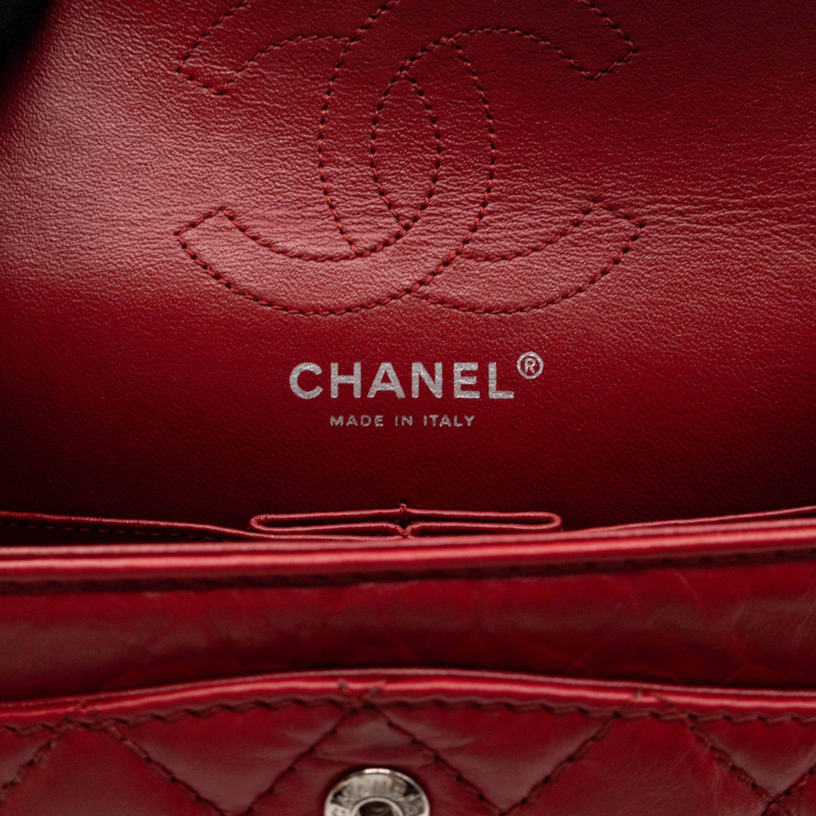 2.55 Reissue Mini Double Flap Red Leather