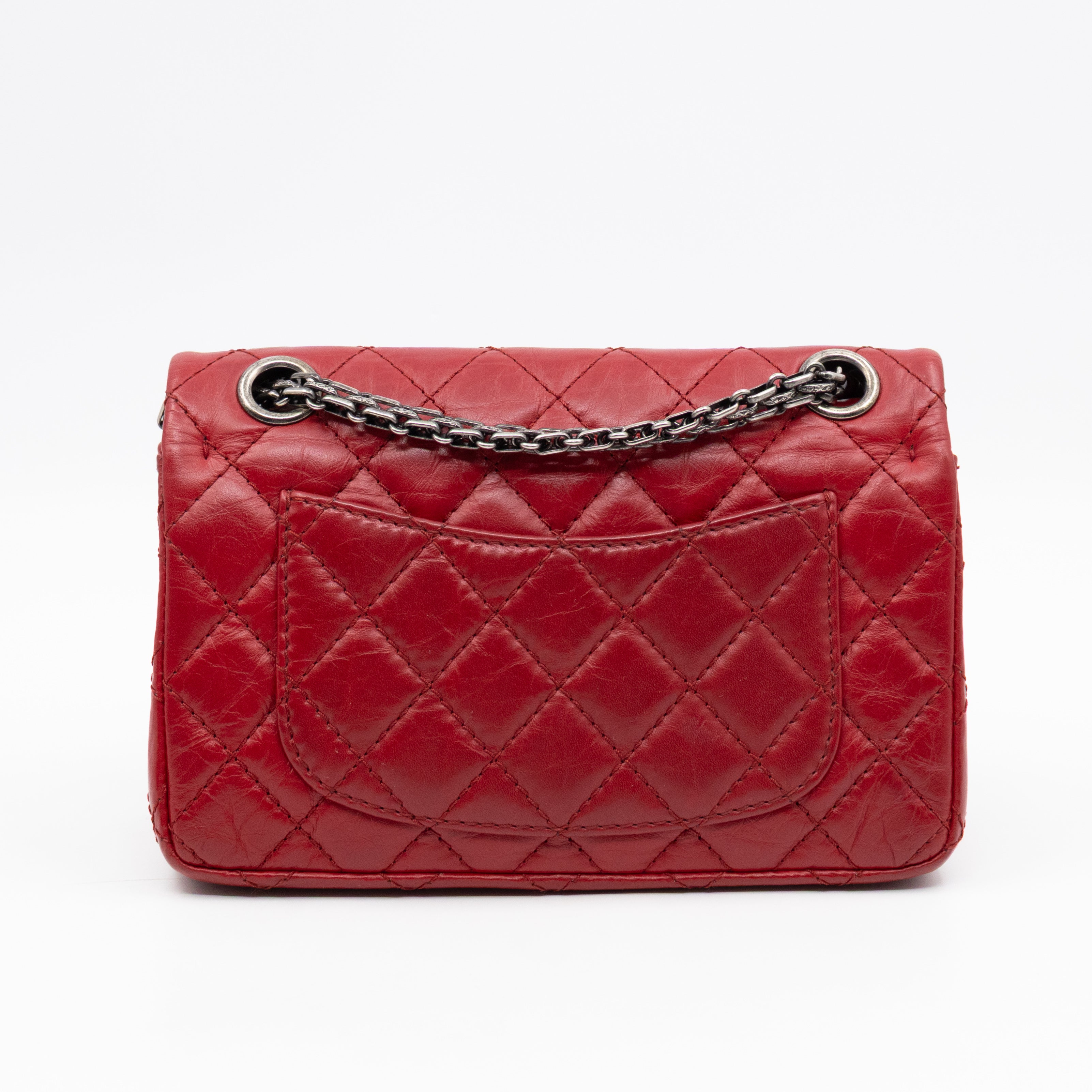 2.55 Reissue Mini Double Flap Red Leather