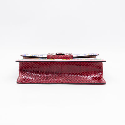 Lucia Twill Bag Majolica Print Leather & Pink Watersnake