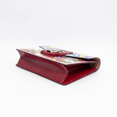 Lucia Twill Bag Majolica Print Leather & Pink Watersnake