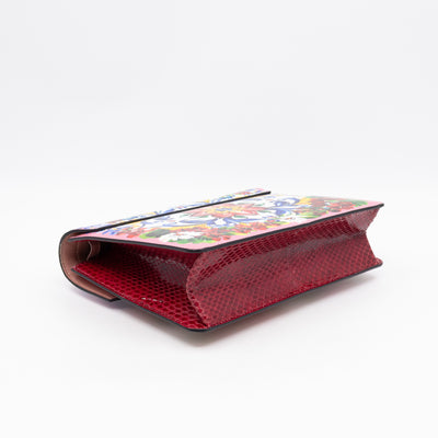 Lucia Twill Bag Majolica Print Leather & Pink Watersnake