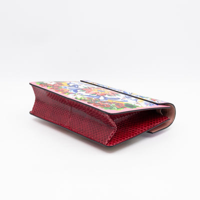 Lucia Twill Bag Majolica Print Leather & Pink Watersnake