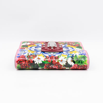 Lucia Twill Bag Majolica Print Leather & Pink Watersnake