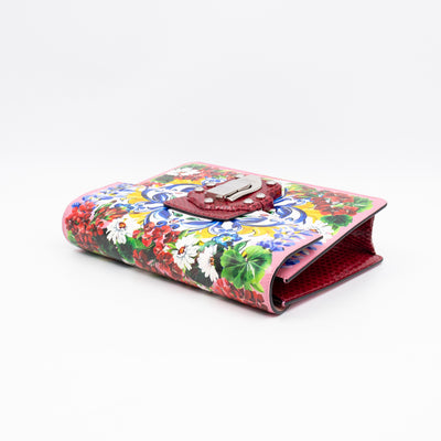 Lucia Twill Bag Majolica Print Leather & Pink Watersnake