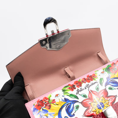 Lucia Twill Bag Majolica Print Leather & Pink Watersnake