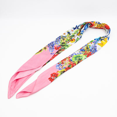 Lucia Twill Bag Majolica Print Leather & Pink Watersnake