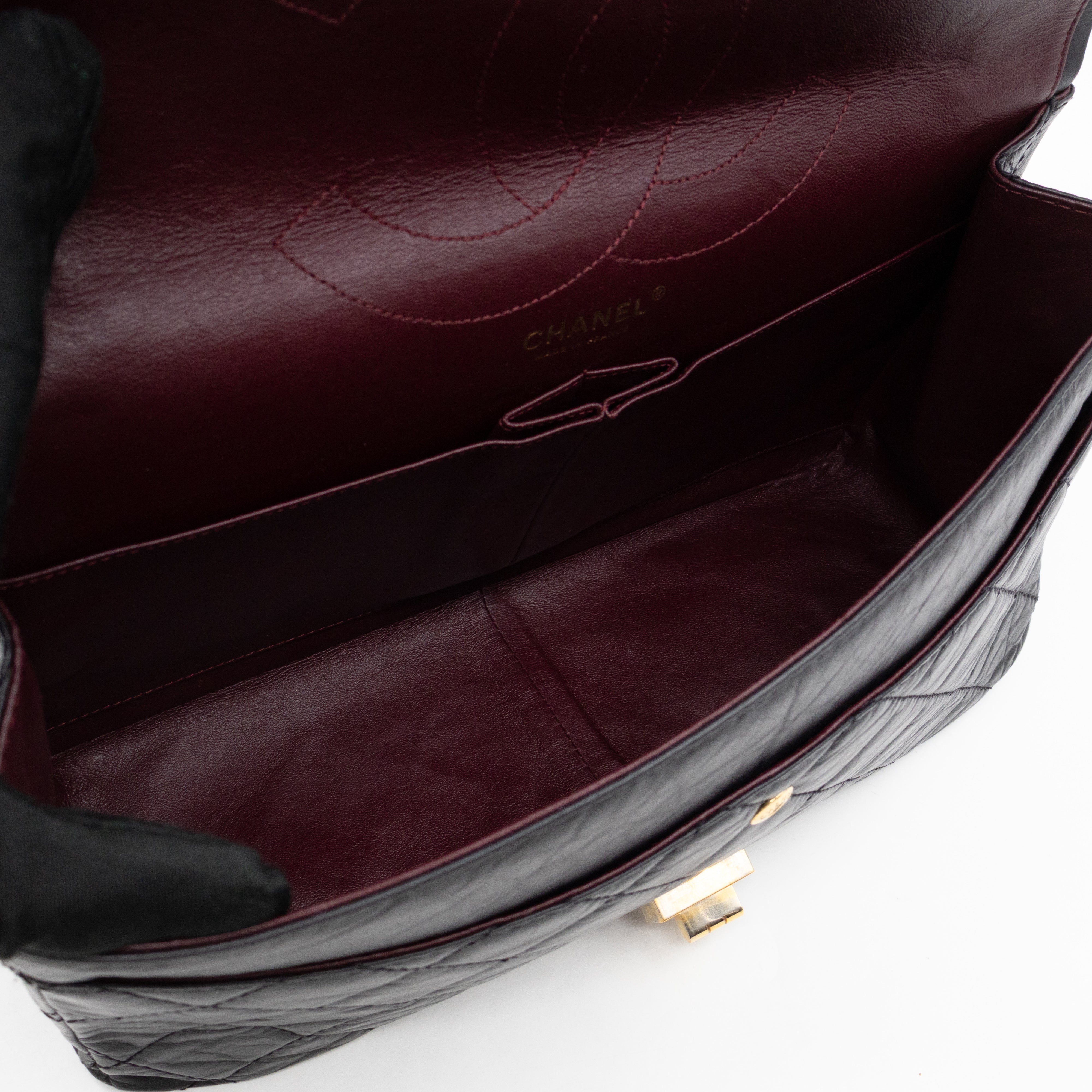 2.55 Reissue 227 Double Flap Bag Black Leather