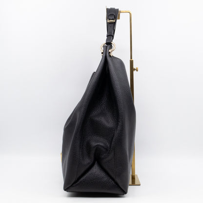 Freya Hobo Large Black Leather