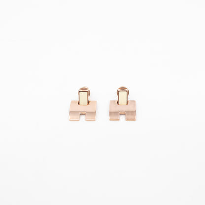Eileen Earrings Rose Gold White