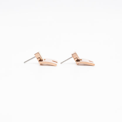 Eileen Earrings Rose Gold White