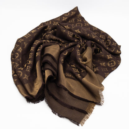 Monogram Shine Shawl Brown