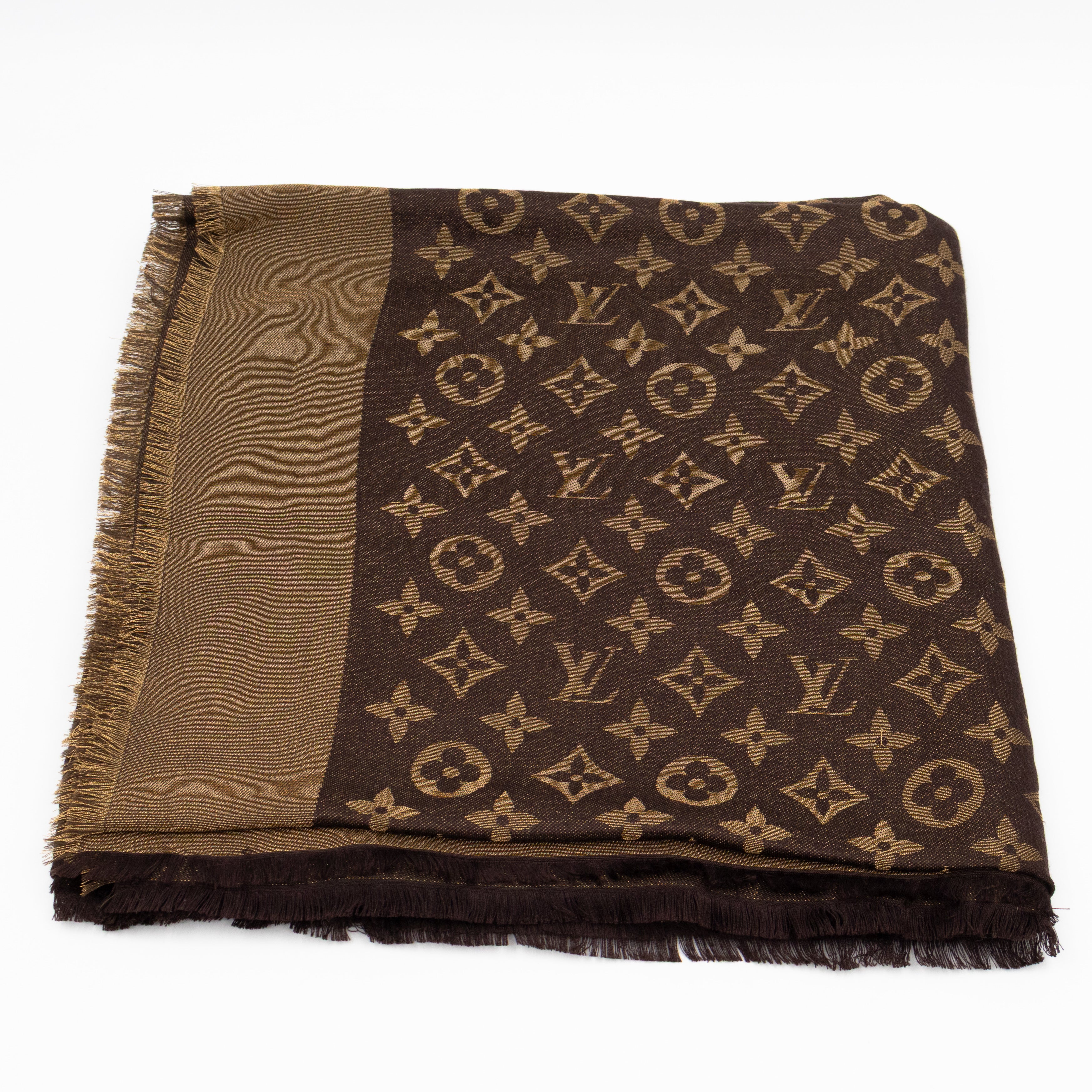 Monogram Shine Shawl Brown