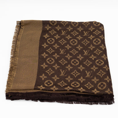 Monogram Shine Shawl Brown