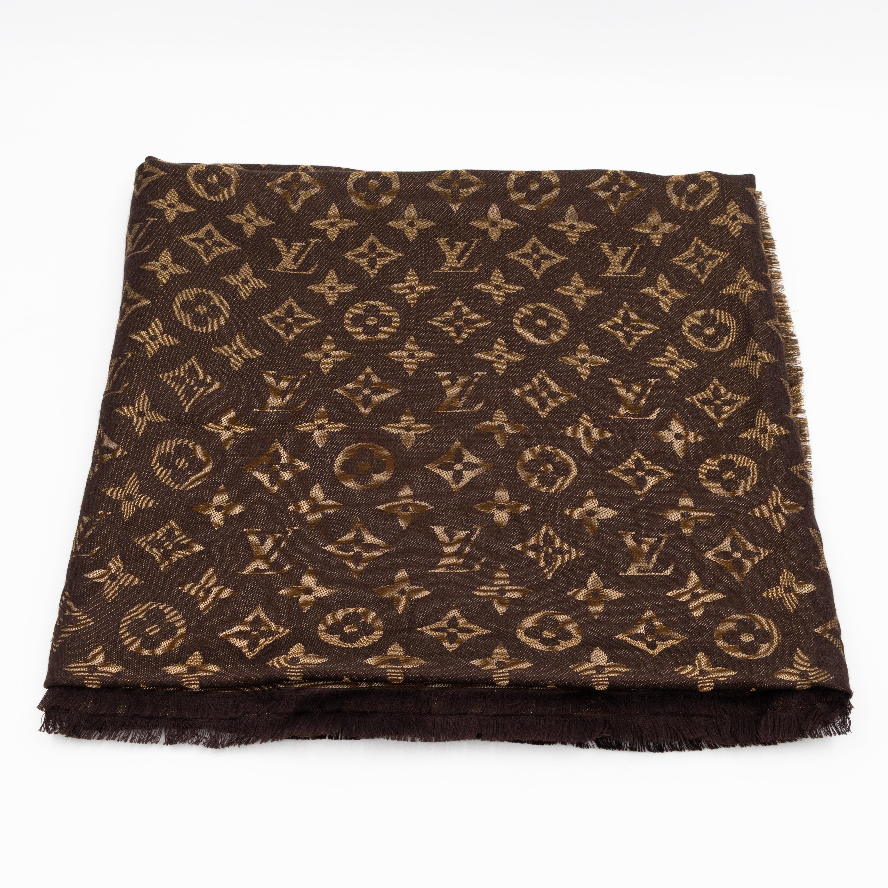 Monogram Shine Shawl Brown