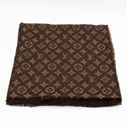 Monogram Shine Shawl Brown
