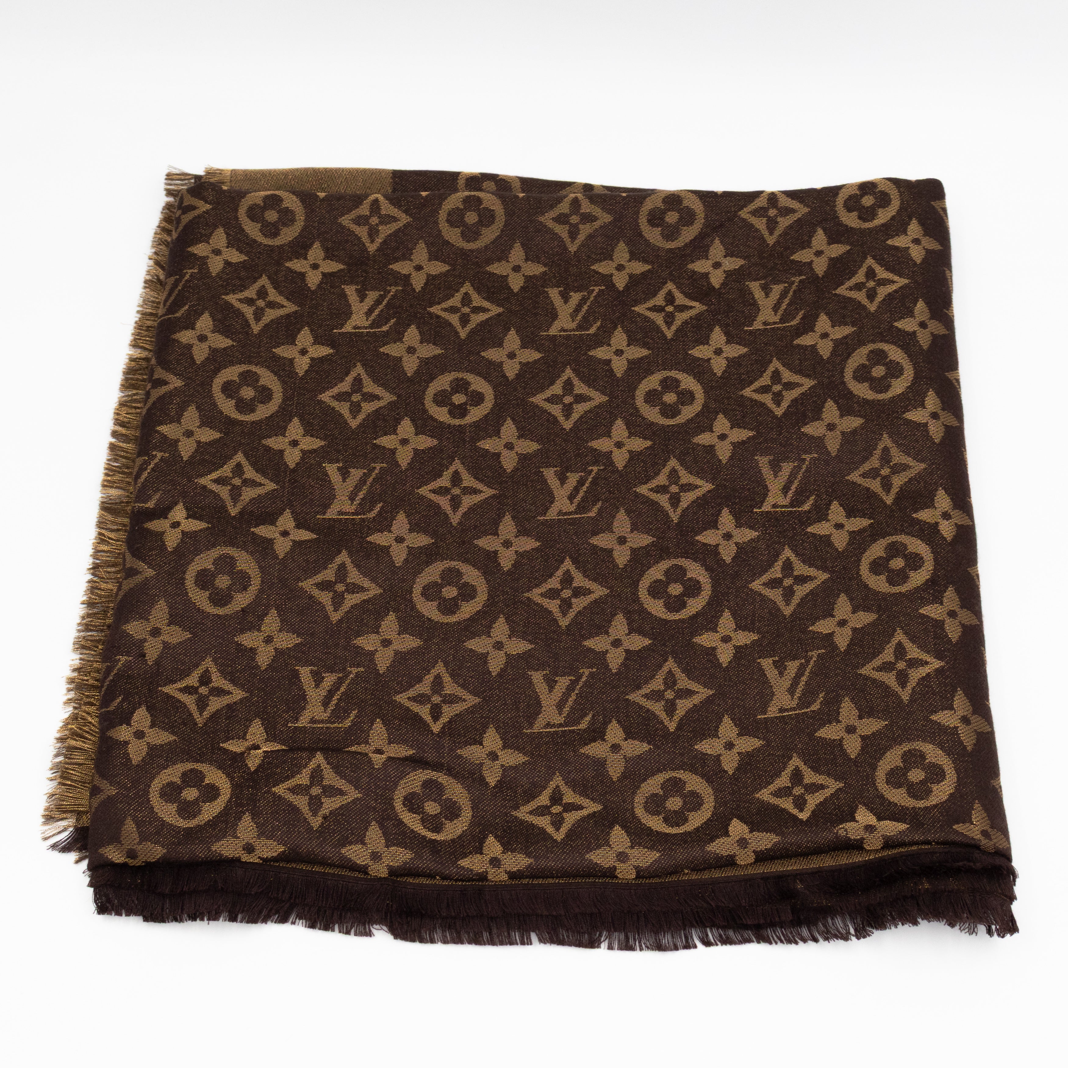 Monogram Shine Shawl Brown