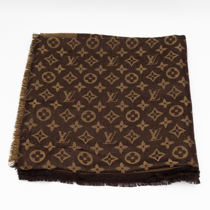 Monogram Shine Shawl Brown