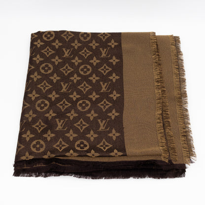 Monogram Shine Shawl Brown