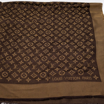 Monogram Shine Shawl Brown