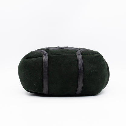 Sparkle Winter Tote Dark Green Mouton Leather