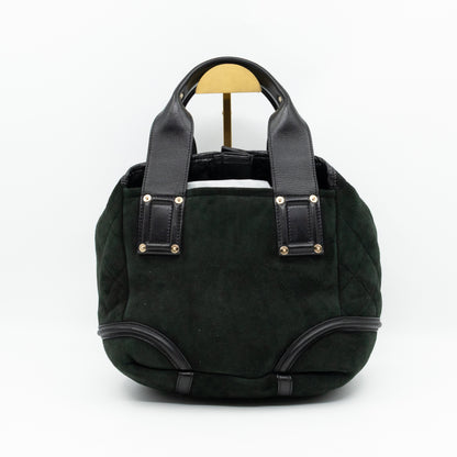 Sparkle Winter Tote Dark Green Mouton Leather