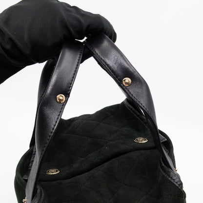 Sparkle Winter Tote Dark Green Mouton Leather