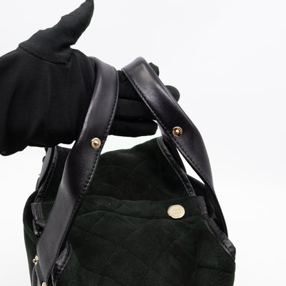 Sparkle Winter Tote Dark Green Mouton Leather