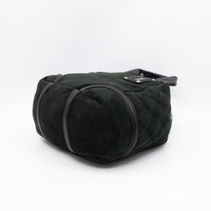 Sparkle Winter Tote Dark Green Mouton Leather
