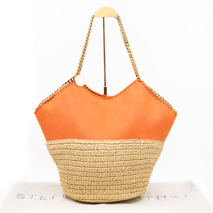 Falabella Raffia Large Tote Orange