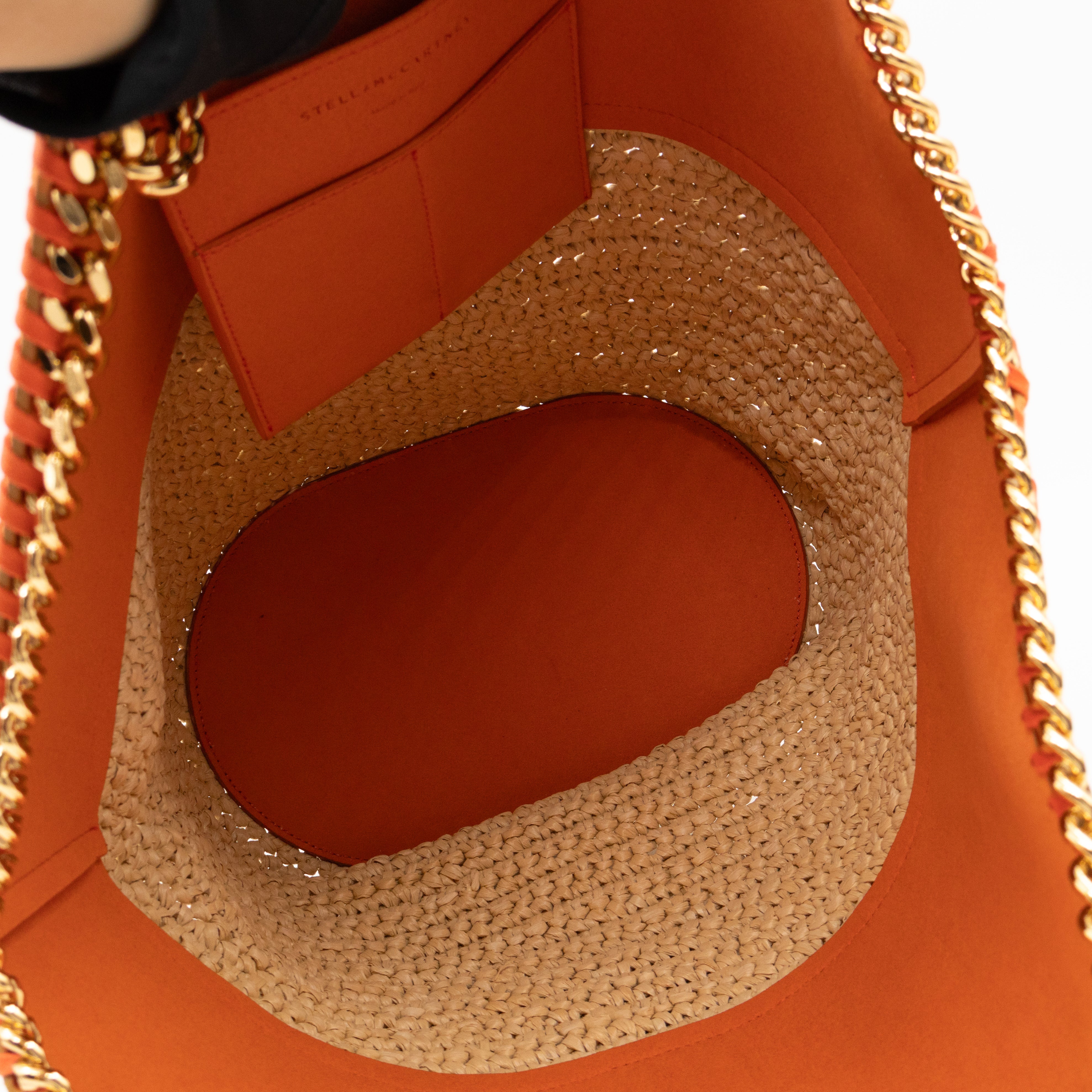 Falabella Raffia Large Tote Orange