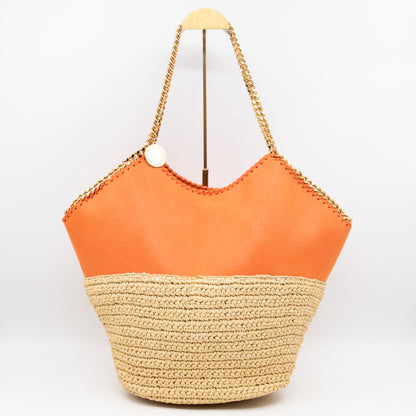 Falabella Raffia Large Tote Orange