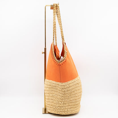 Falabella Raffia Large Tote Orange