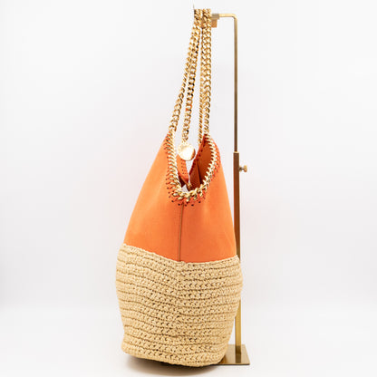 Falabella Raffia Large Tote Orange