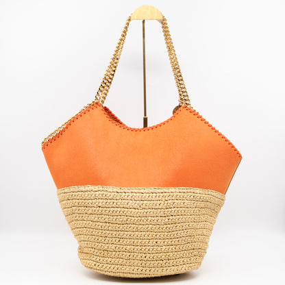 Falabella Raffia Large Tote Orange