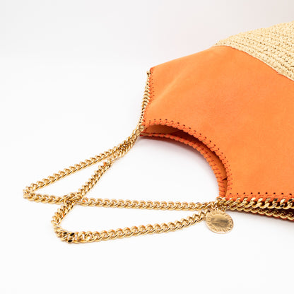 Falabella Raffia Large Tote Orange