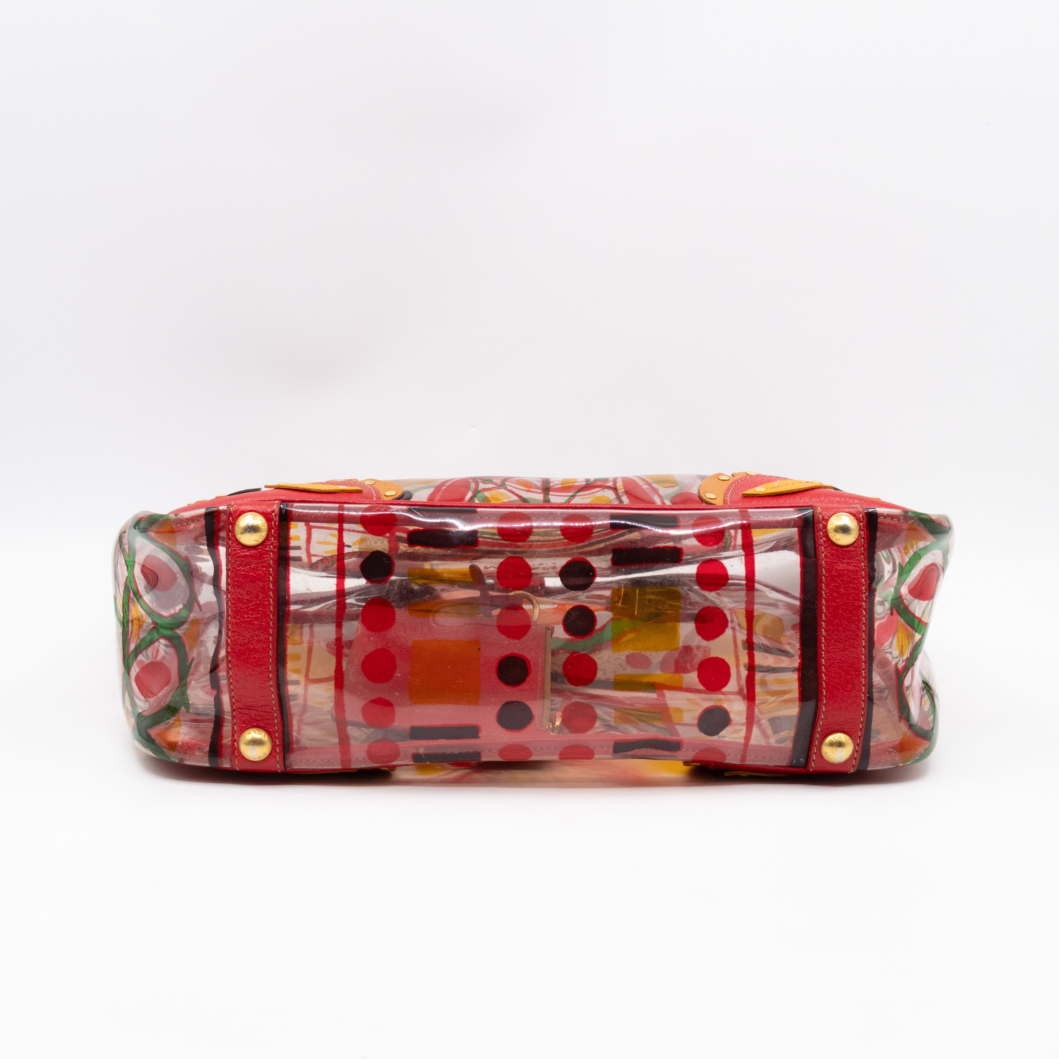 Plex Stampato Tote Red & Clear Vinyl