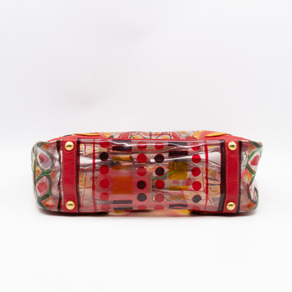 Plex Stampato Tote Red & Clear Vinyl