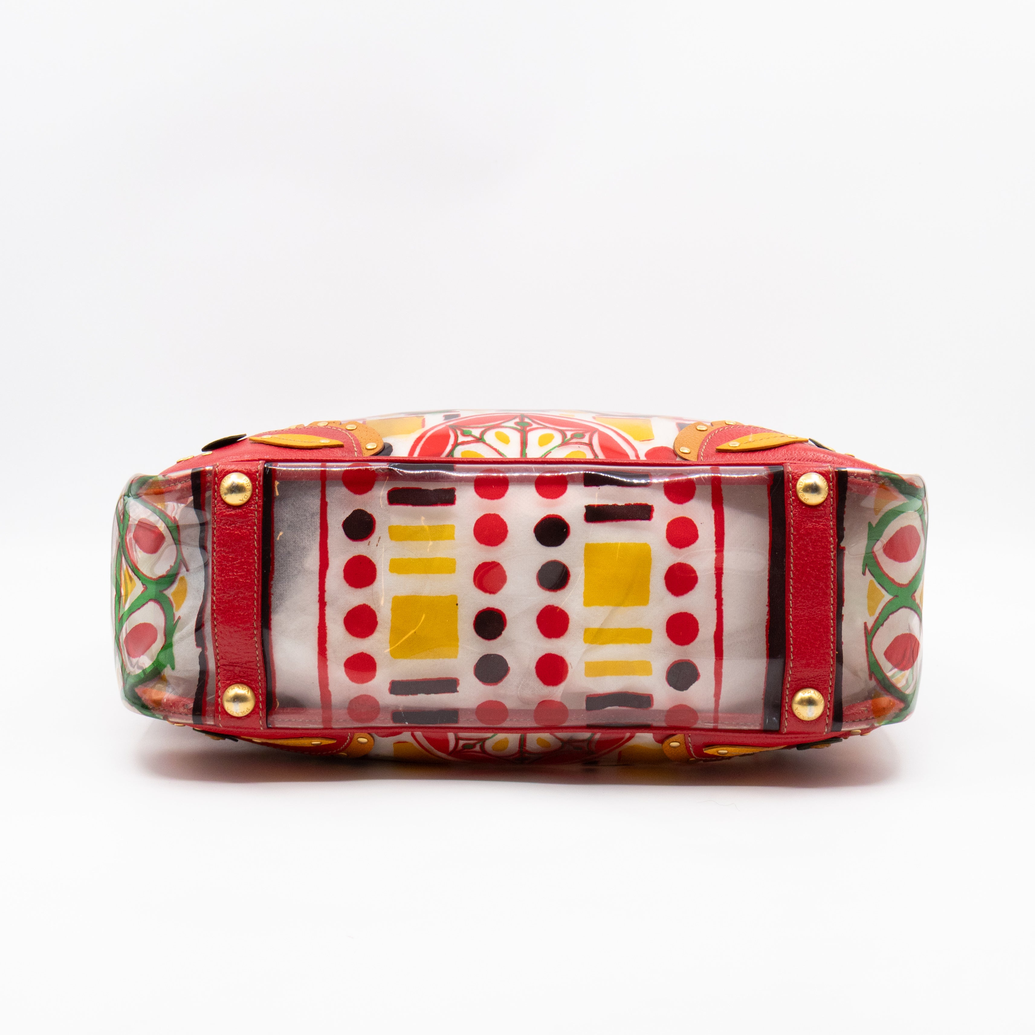 Plex Stampato Tote Red & Clear Vinyl