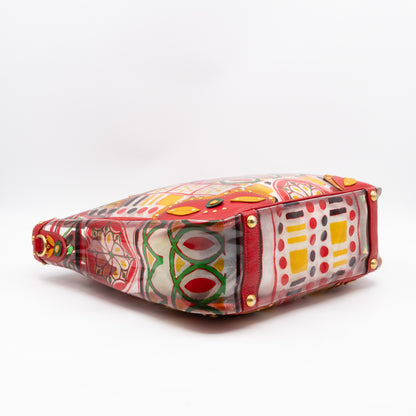 Plex Stampato Tote Red & Clear Vinyl