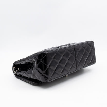 Classic Double Flap Jumbo Black Patent Leather