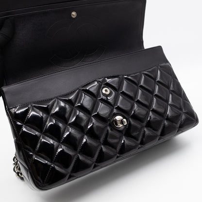 Classic Double Flap Jumbo Black Patent Leather