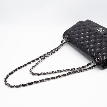 Classic Double Flap Jumbo Black Patent Leather